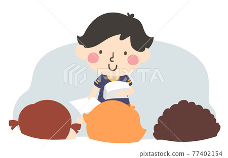 Kid Boy Class Paper Patrol Illustration 77402154