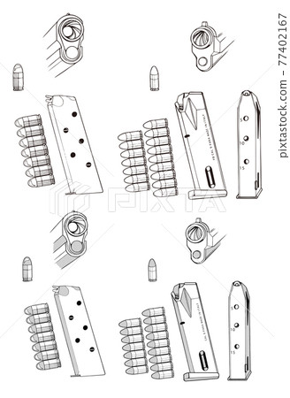 GUN, auto, magazine, bullet 77402167
