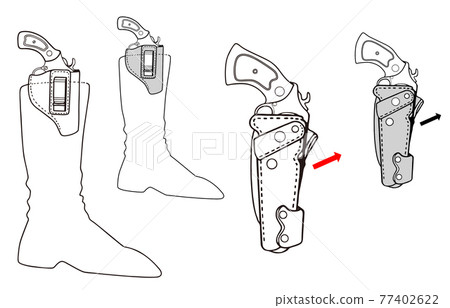 GUN, revolver, holster, 2 types 77402622