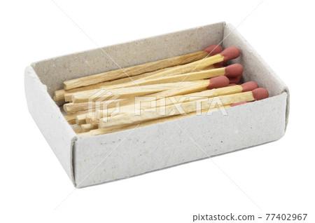 Matches in box isolated on white background Matches in box isolated on white background 77402967