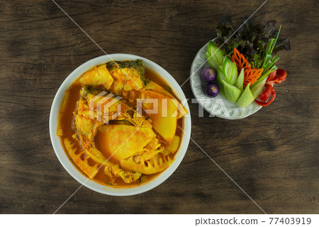 Southern Sour Soup with Fish and Preserved Bamboo Shoot Yellow Curry Sour 77403919