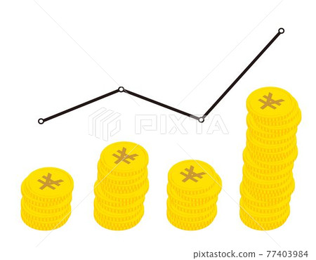 Coin 01_05（向上傾斜的圖表，可用於經濟和經濟） 77403984