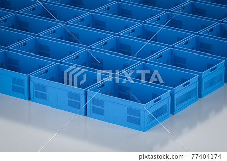 group of blue plastic crates group of blue plastic crates 77404174