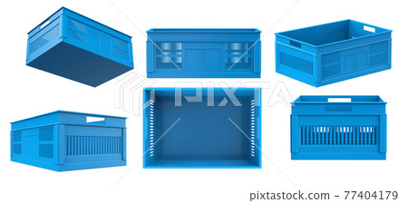 set of blue plastic crates set of blue plastic crates 77404179