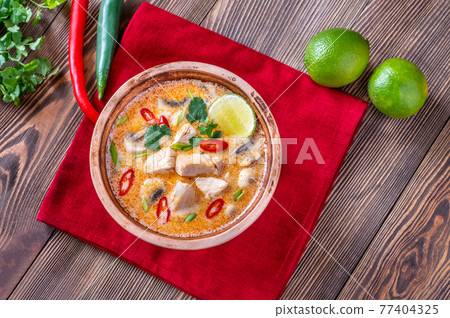 Bowl of Tom kha kai 77404325