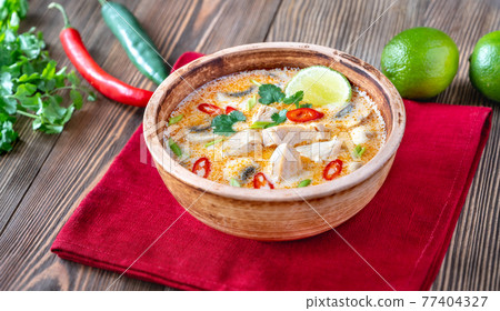 Bowl of Tom kha kai 77404327