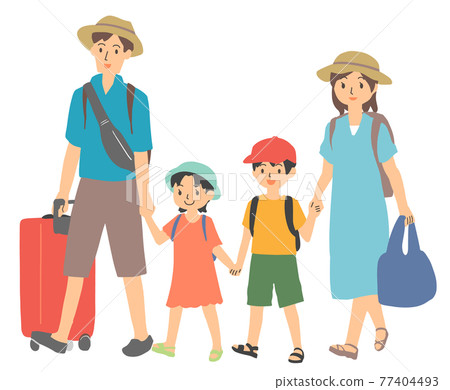 Family traveling in the summer Family traveling in the summer 77404493