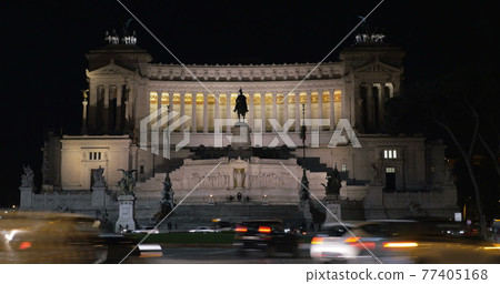 Timelapse of traffic near Altar of Fatherland Timelapse of traffic near Altar of Fatherland 77405168