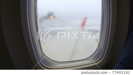 Washing a plane with reagents before flying off 77405192