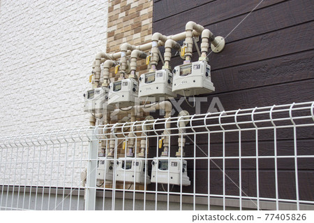 Meter box installed outside the building 77405826