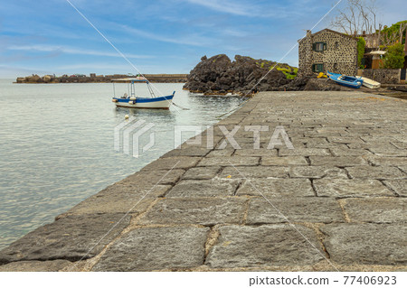 View of a small Sicilian fishing port View of a small Sicilian fishing port 77406923