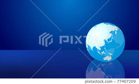 Blue digital network earth image blue background 77407209