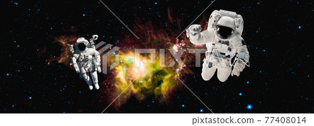 Astronaut spaceman do spacewalk while working for space station Astronaut spaceman do spacewalk while working for space station 77408014