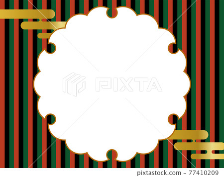 Japanese pattern snow ring and Kabuki formula curtain stage curtain color scheme frame background background vector Japanese pattern snow ring and Kabuki formula curtain stage curtain color scheme frame background background vector 77410209
