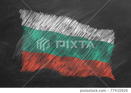 National Flag of Bulgaria. Chalk drawn illustration. National Flag of Bulgaria. Chalk drawn illustration. 77410926