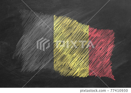 National Flag of Belgium. Chalk drawn illustration. National Flag of Belgium. Chalk drawn illustration. 77410930