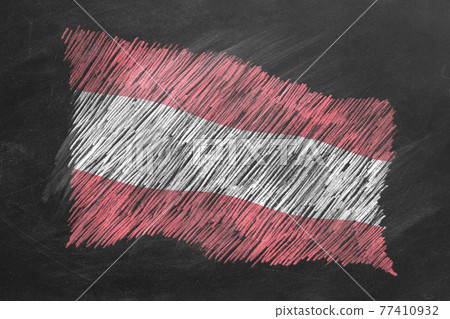 National Flag of Austria. Chalk drawn illustration. National Flag of Austria. Chalk drawn illustration. 77410932