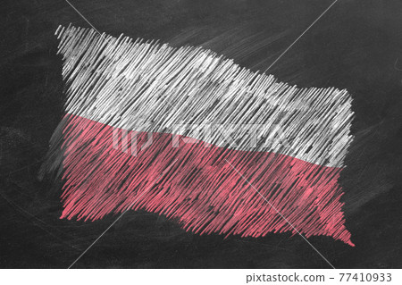 National Flag of Poland. Chalk drawn illustration. National Flag of Poland. Chalk drawn illustration. 77410933