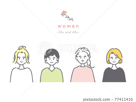 三十多歲的女人插畫素材 三十多歲的女人插畫素材 77411410