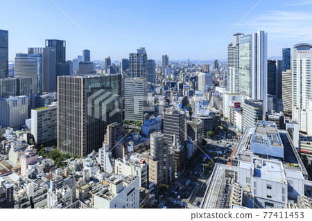 Umeda Cityscape, Kita-ku, Osaka City, Osaka Prefecture West side from Osaka Station 3 Building Umeda Cityscape, Kita-ku, Osaka City, Osaka Prefecture West side from Osaka Station 3 Building 77411453