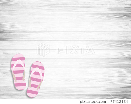 Tropical beach sandals image background material 77412184