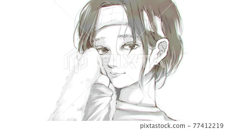 No makeup woman (with acne) 77412219