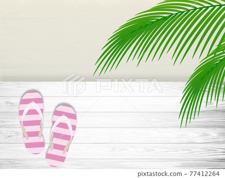 Tropical beach sandals image material Tropical beach sandals image material 77412264