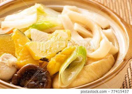 One person pot image. Yamanashi's specialty hoto-style hotpot. One person pot image. Yamanashi's specialty hoto-style hotpot. 77415437