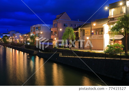 [島根縣]松江市中心夜景（東本町） 77415527