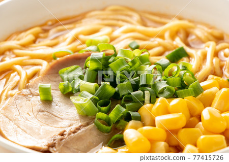 Up of miso ramen. 77415726