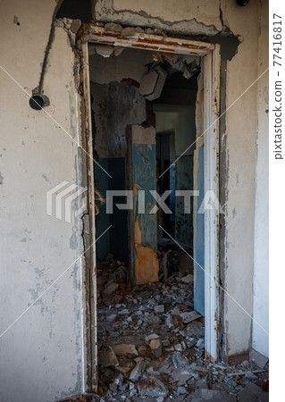 Interior of the old abandoned apartment Interior of the old abandoned apartment 77416817