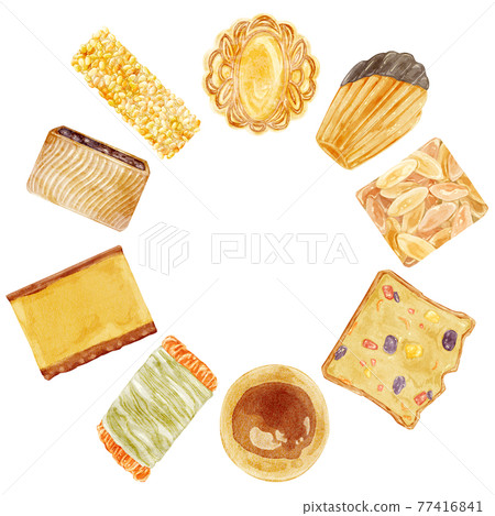 Various sets of baked goods from around the world Hand-painted watercolor style illustrations Various sets of baked goods from around the world Hand-painted watercolor style illustrations 77416841