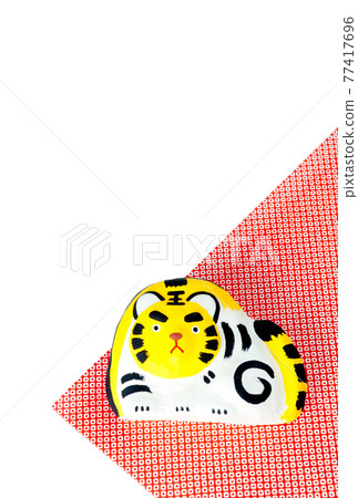 虎年賀年卡素材【白底】 77417696