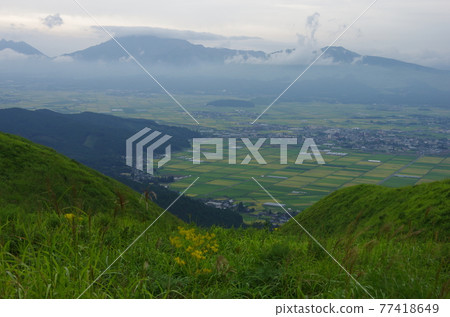 View of Aso Valley from Aso Milk Road 77418649