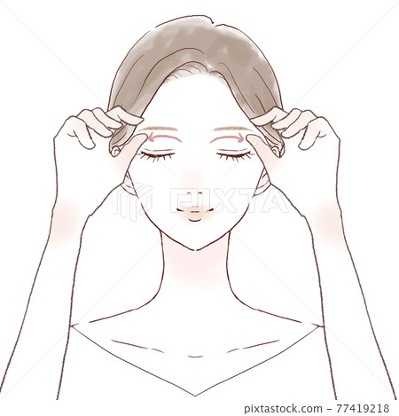 按摩眼睛的女人 77419218