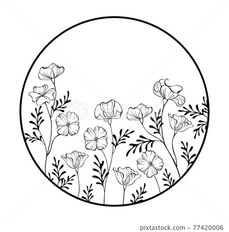 Frame with contour california poppy 77420006