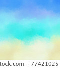 Abstract textured art background image of soft clouds and sky, 300dpi high resolution, ocean and beach color, sky blue, lake green, earth color 77421025