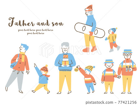 Father and child illustration_set 77421256