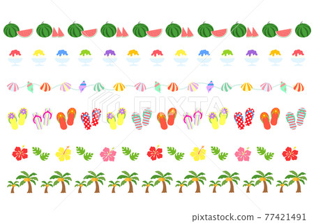 夏季插畫線材 夏季插畫線材 77421491