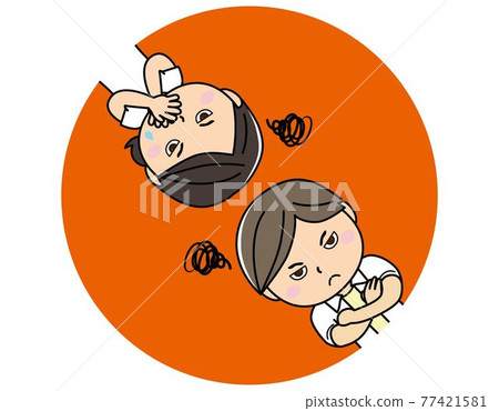 男女面部表情（憤怒臉）01_02（憤怒臉男女對） 77421581