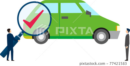 汽車的簡單插圖、購買/評估圖像、矢量插圖 77421583