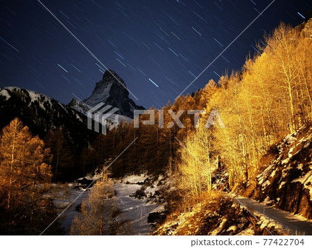 Matterhorn and the starry sky (Switzerland) Matterhorn and the starry sky (Switzerland) 77422704