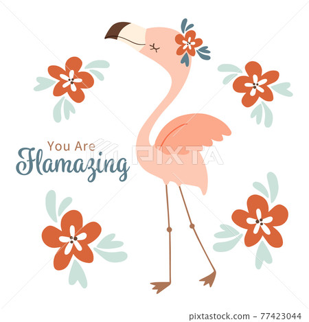 Dancing flamingo clip art - Stock Illustration [77423044] - PIXTA