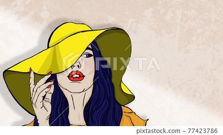 Preety girl pop art illustration on a light background Preety girl pop art illustration on a light background 77423786