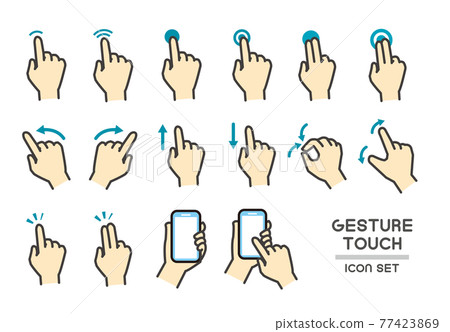 Smartphone tablet operation / gesture icon / skin color / simple Smartphone tablet operation / gesture icon / skin color / simple 77423869