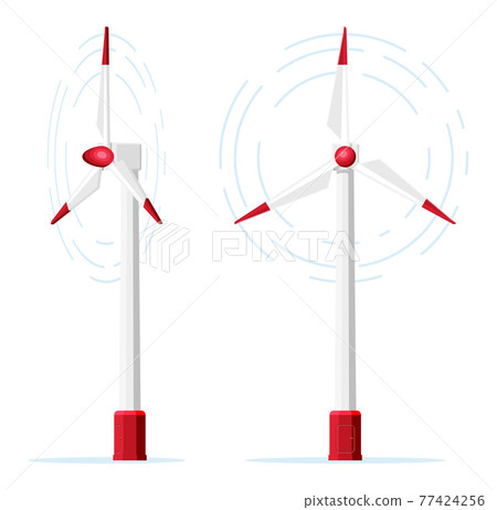 Wind turbine icon isolated on white background. 77424256