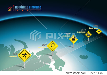 Business roadmap timeline infographic world designed, vector infographic Business roadmap timeline infographic world designed, vector infographic 77424366