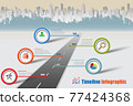 Business road map timeline infographic city designed, vector illustration 77424368