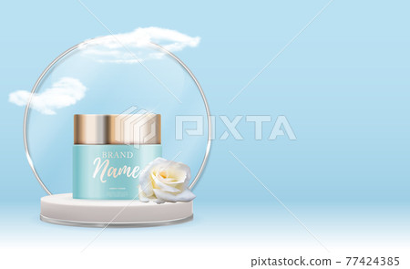 3D Realistic Natural beauty cosmetic product for face or body care on glossy bokeh background. Design Template of Fashion Cosmetics Product for Ads, flyer or Magazine Background. Vector Illustration 3D Realistic Natural beauty cosmetic product for face or body care on glossy bokeh background. Design Template of Fashion Cosmetics Product for Ads, flyer or Magazine Background. Vector Illustration 77424385