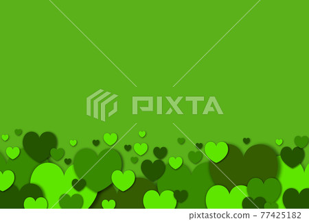 Heart background material Image of large and small green hearts springing up from below There are other colors on the side Heart background material Image of large and small green hearts springing up from below There are other colors on the side 77425182